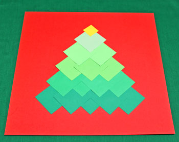 Ombre Squares Christmas Tree step 10 add star