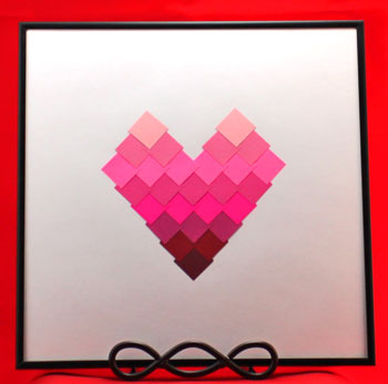 Ombre Squares Heart step 8 display