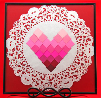 Ombre Squares Heart step 9 optional doily background