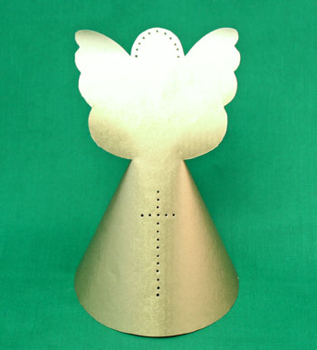 Paper Cone Angel With Wings step 9 finished for display