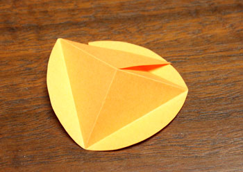 Pyramid Ball Ornament step 4 reverse fold to form peak