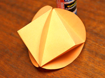 Pyramid Ball Ornament step 7 glue two arcs
