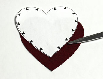Valentine Advent Calendar step 5 cut overlay heart shape